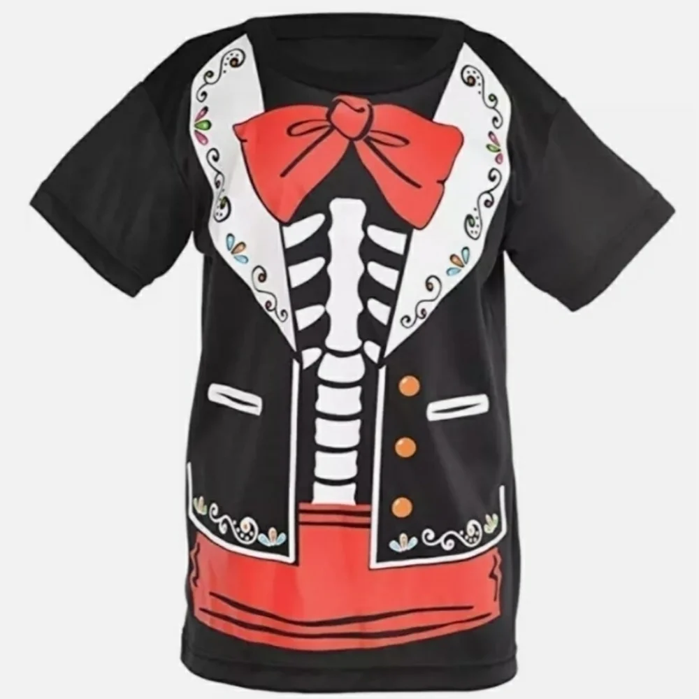 NWT Day of the Dead T-Shirt Child Standard Sz Skeleton Halloween Costume Unisex